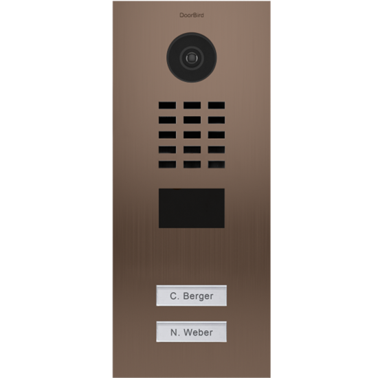 Picture of IP VIDEO DOOR STATION Brushed Stainless Steel Bronze · 2 buttons