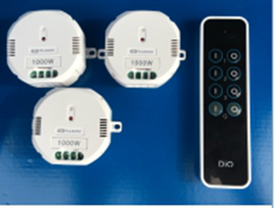 Picture of DI-O 433Mhz Pack with 3 Chanel Remote + 3 1000W Actuator Modules