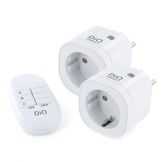 Picture of 2 Connected plugs with remote control - DiO Connect