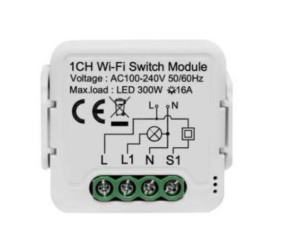 WiFi1 channel 16A Relay with power metering